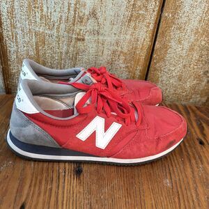 New Balance Women Red Suede White Logo Tennis Sneakers Size 7